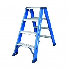 Trapladder dubbel model Hercules blauw 3 treden (DT3B)